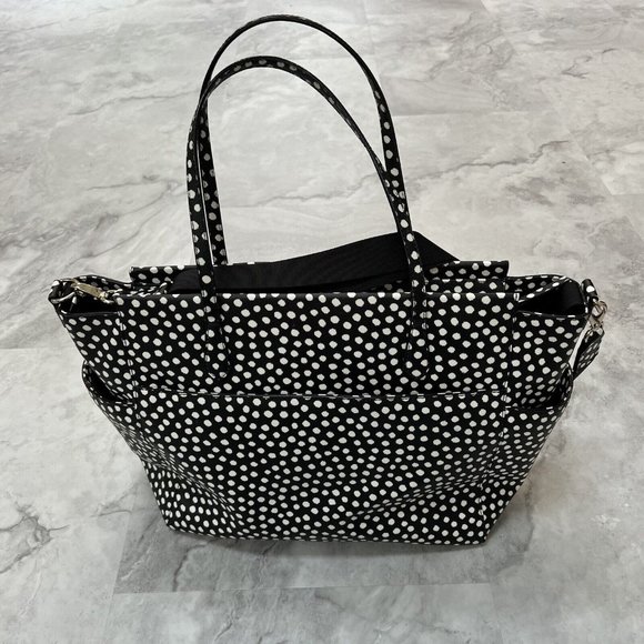 Kate Spade Baby Diaper Bag Black Polka Dot Kaylie Changing Pad Shoulder Strap - Picture 5 of 16